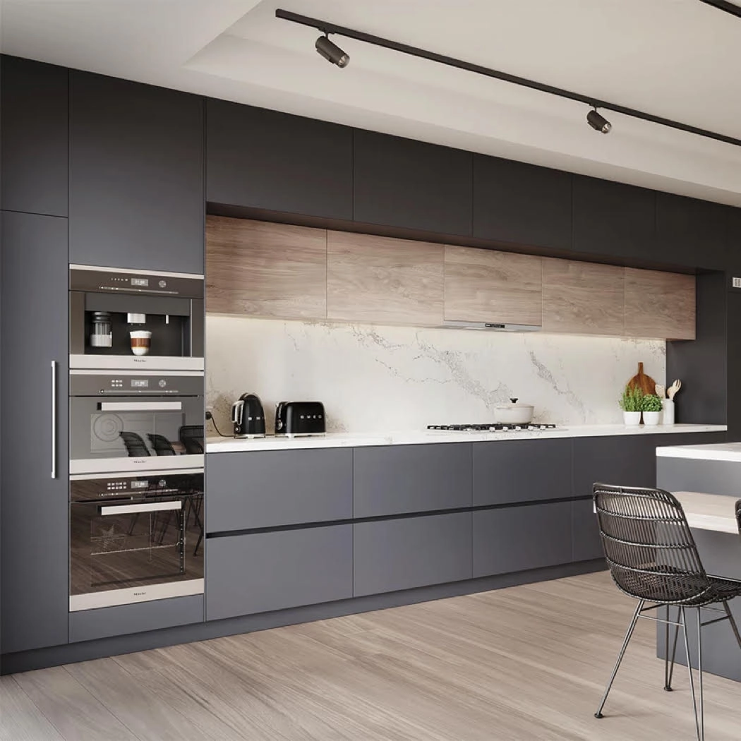 Wholesale home kitchen cabinet modern kitchen cabinets gray glossy kitchen cabinet